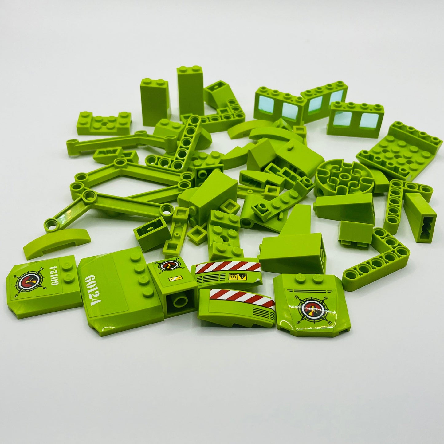 LEGO Vehicle and Technic Pieces, Lime, Mixed Bag, Approx. 85g