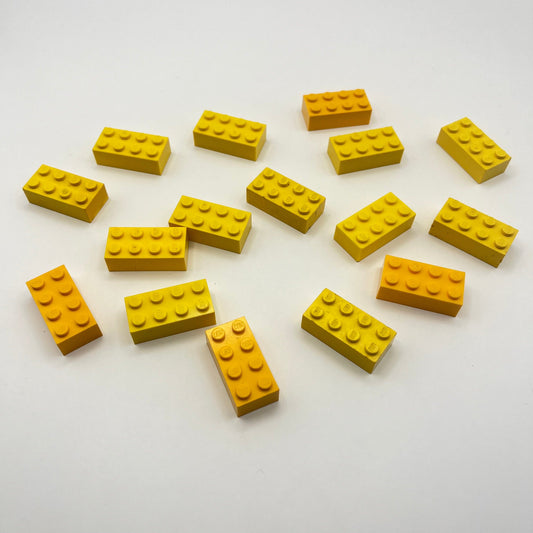 LEGO 2 x 4 Bricks, Mixed Yellow, 16 Pieces