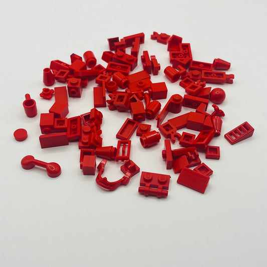 LEGO Red Bricks, Mixed Bag, Approx 30g Greebling,