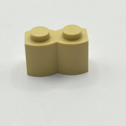 LEGO Tan 1 x 2 Brick, Log Profile, Building, 100 Pieces (30136)