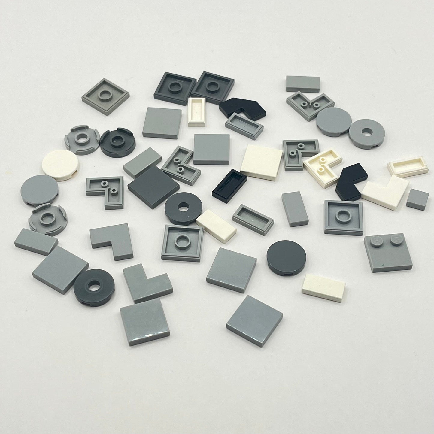 LEGO Tiles, Black, White and Grey, 45 Pieces