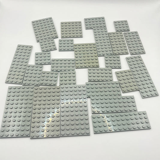 LEGO Mixed Plates, (Old) Light Grey, Approx. 120g