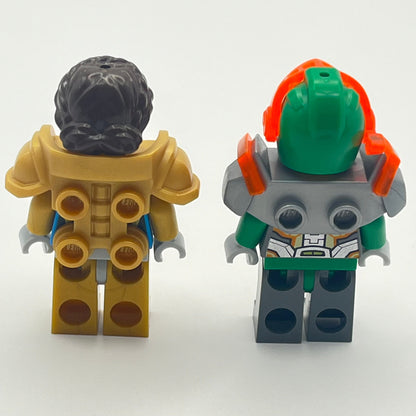 LEGO Aaron Fox and Queen Halbert with Armor, Nexo Knights Minifigure (nex068 and nex066)