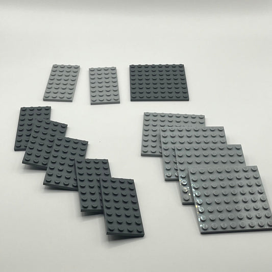 LEGO Bluish Grey, 4x8 and 8x8 Plates, Habitats, Mixed Bag, Approx. 70g