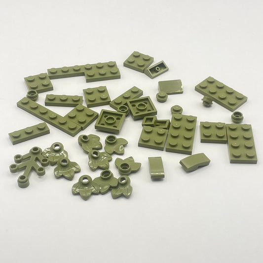 LEGO Mixed Olive Green Small Pieces, Leaves, 35 Pieces