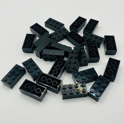 LEGO 2 x 4 Bricks, Black, 25 Pieces