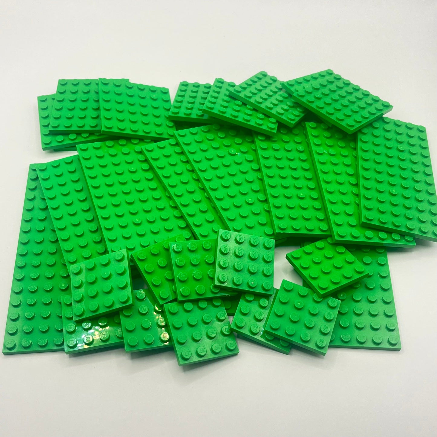 LEGO Mixed Plates, Bright Green, Approx. 170g