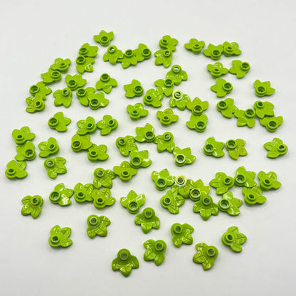 LEGO Lime Green Plant Plate, Round 1 x 1 with 3 Leaves, 80 Pieces (32607)