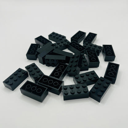 LEGO 2 x 4 Bricks, Black, 25 Pieces