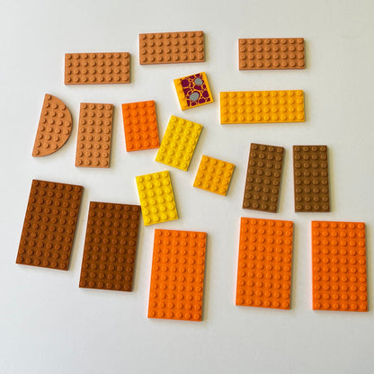 LEGO Mixed Plates, Yellow and Orange, Earth Tones, Approx. 85g