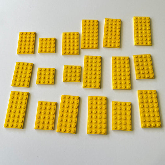 LEGO 4x Mixed Plates, Yellow, 18 Pieces