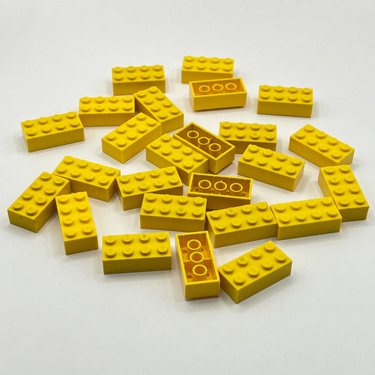 LEGO 2 x 4 Bricks, Yellow, 25 Pieces