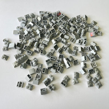 LEGO 2x2 Slopes, Light Bluish Grey, Approx. 180g