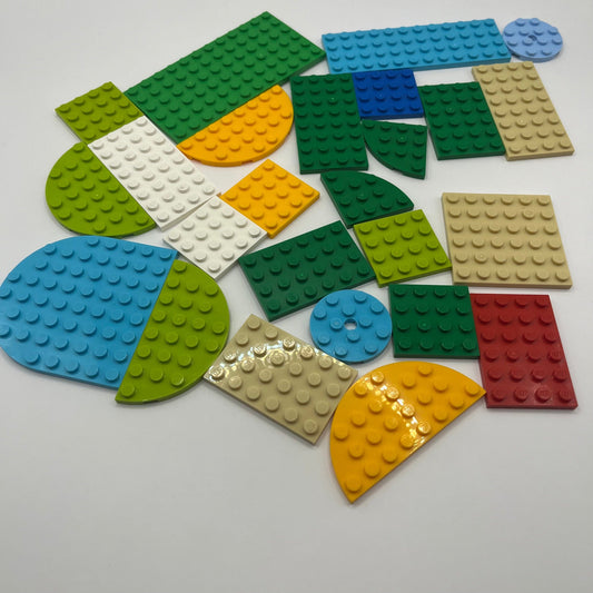 LEGO Mixed Coloured Plates, Mixed Bag, Approx 90g