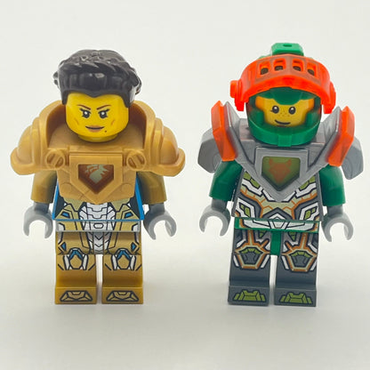 LEGO Aaron Fox and Queen Halbert with Armor, Nexo Knights Minifigure (nex068 and nex066)