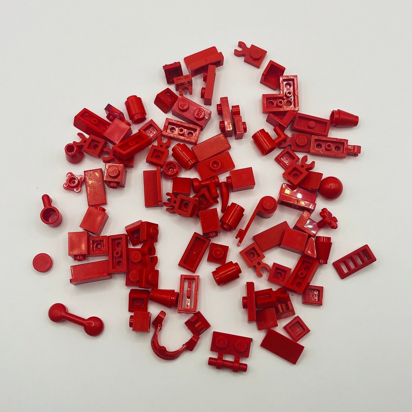 LEGO Red Bricks, Mixed Bag, Approx 30g Greebling,