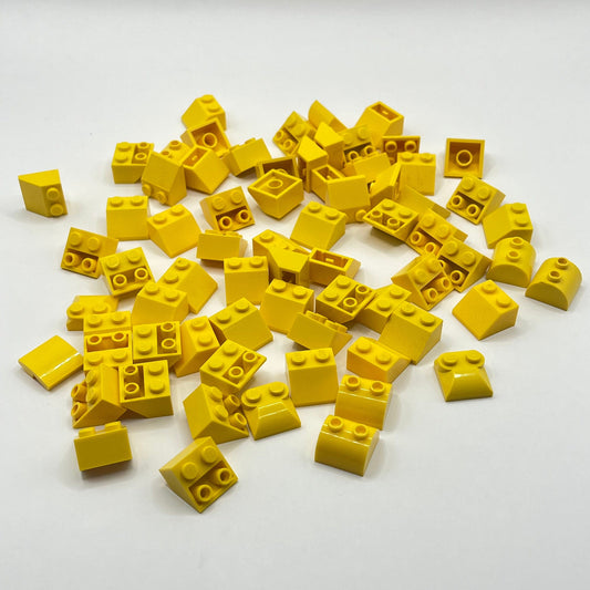 LEGO 2x2 Slopes, Yellow, Approx. 75g