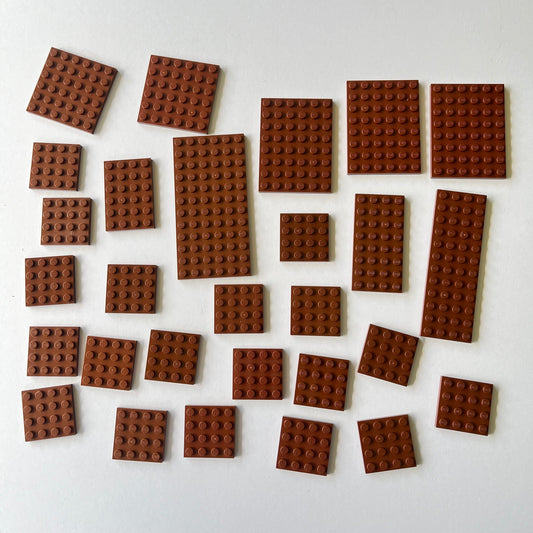 LEGO Mixed Plates, Reddish Brown, 28 Pieces,