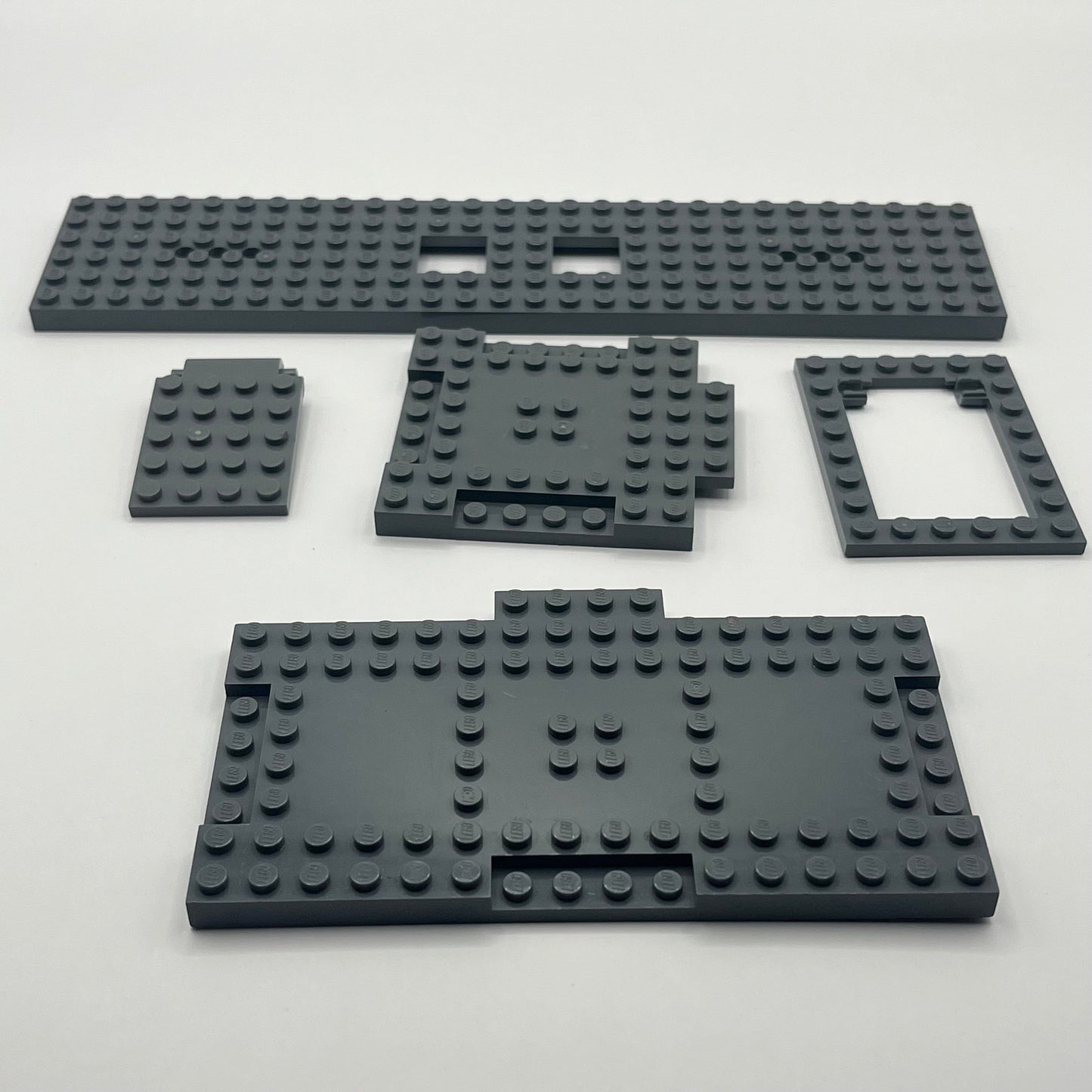 LEGO Modified Plates Including Train Base, Dark Bluish Grey, Mixed Bag, Approx. 65g