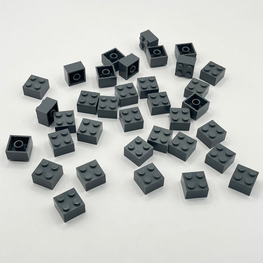 LEGO 2 x 2 Bricks, Dark Bluish Grey, 35 Pieces