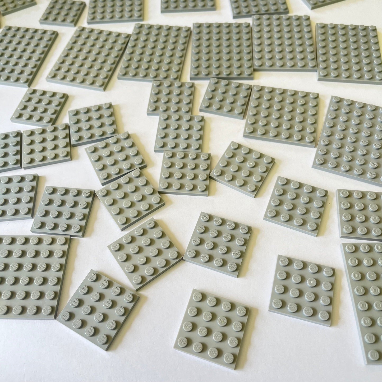 LEGO Mixed Plates, Mixed Sizes, Light Bluish Grey, 43 Pieces