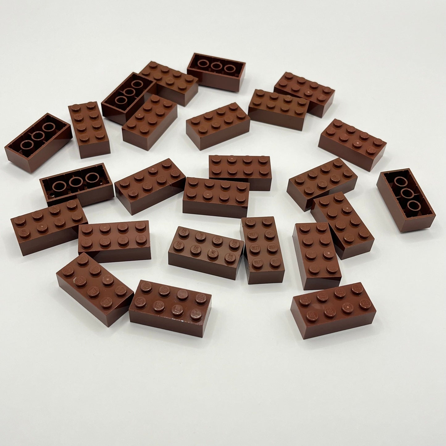 LEGO 2 x 4 Bricks, Reddish Brown, 25 Pieces