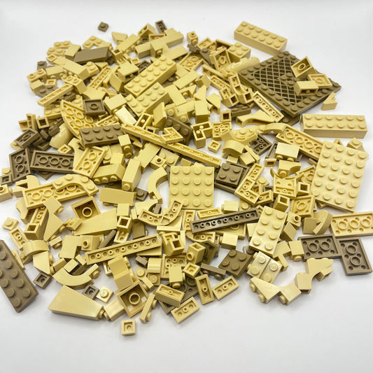 LEGO Tan and Dark Tan, Mixed Brick, Mixed Bag, Approx. 200g