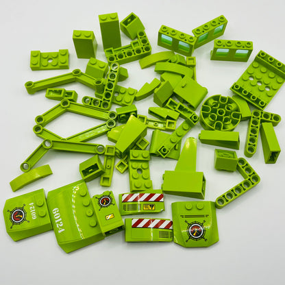 LEGO Vehicle and Technic Pieces, Lime, Mixed Bag, Approx. 85g