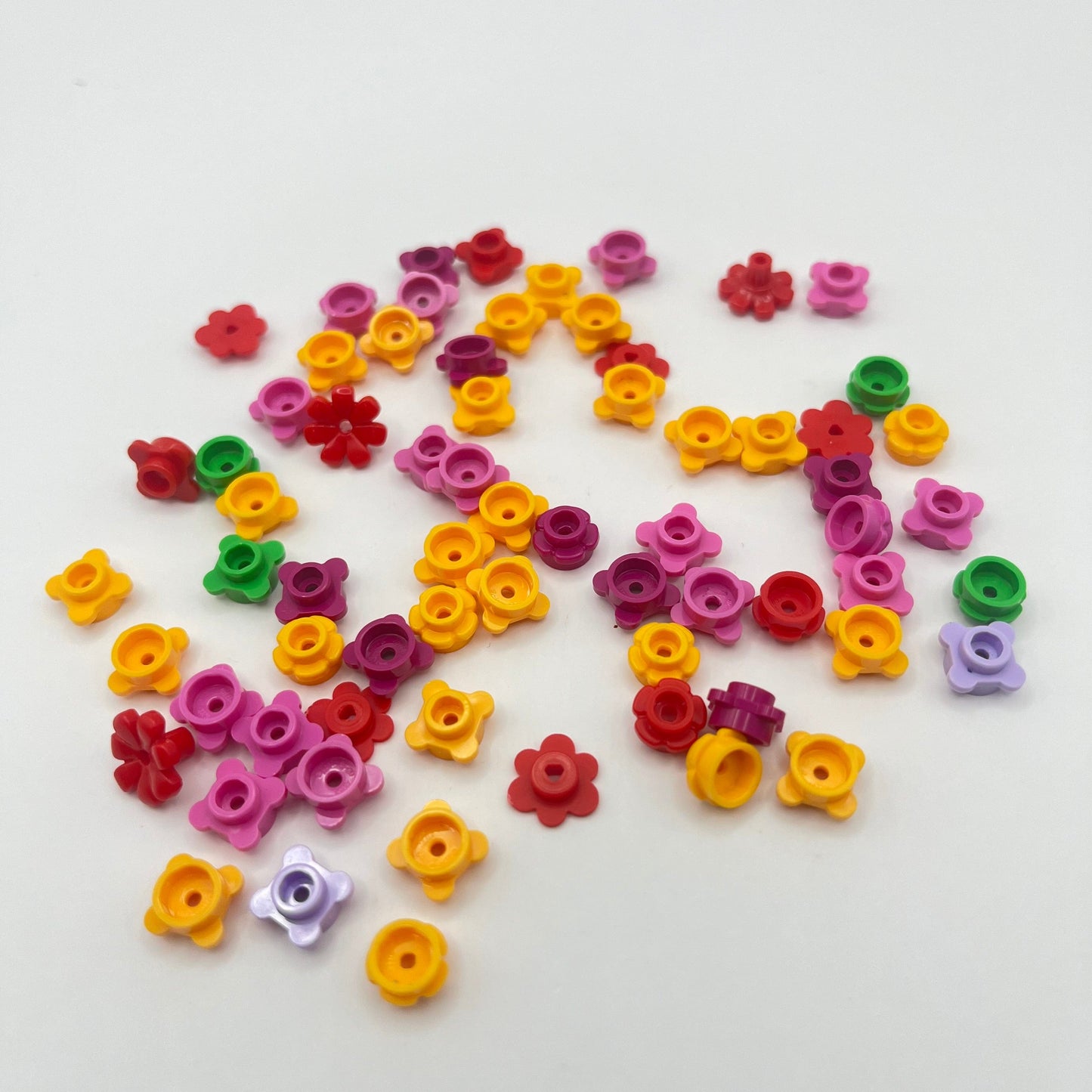 LEGO 1x1 Flowers, Mixed Colours, 60 Pieces, Plant