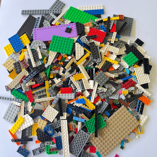 LEGO Mixed Plates and Tiles, Mixed Colours, Mixed Bag, Approx. 800g