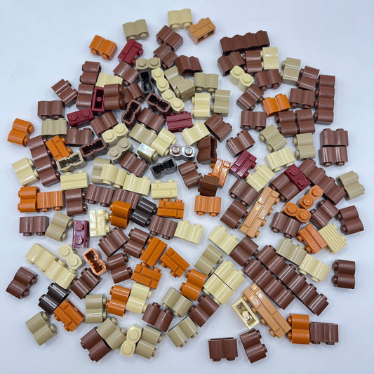 LEGO Earth Tones, Log Profile and Masonry Bricks, Approx. 110g