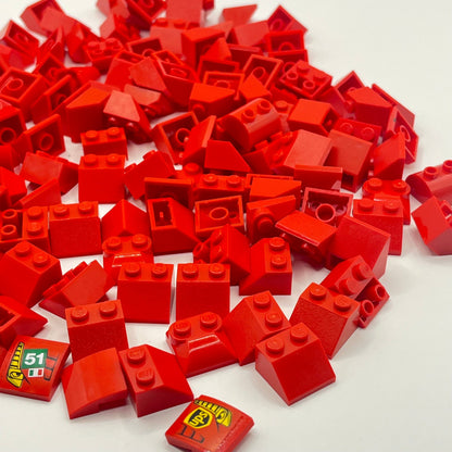 LEGO 2x2 Slopes, Red, Approx. 155g