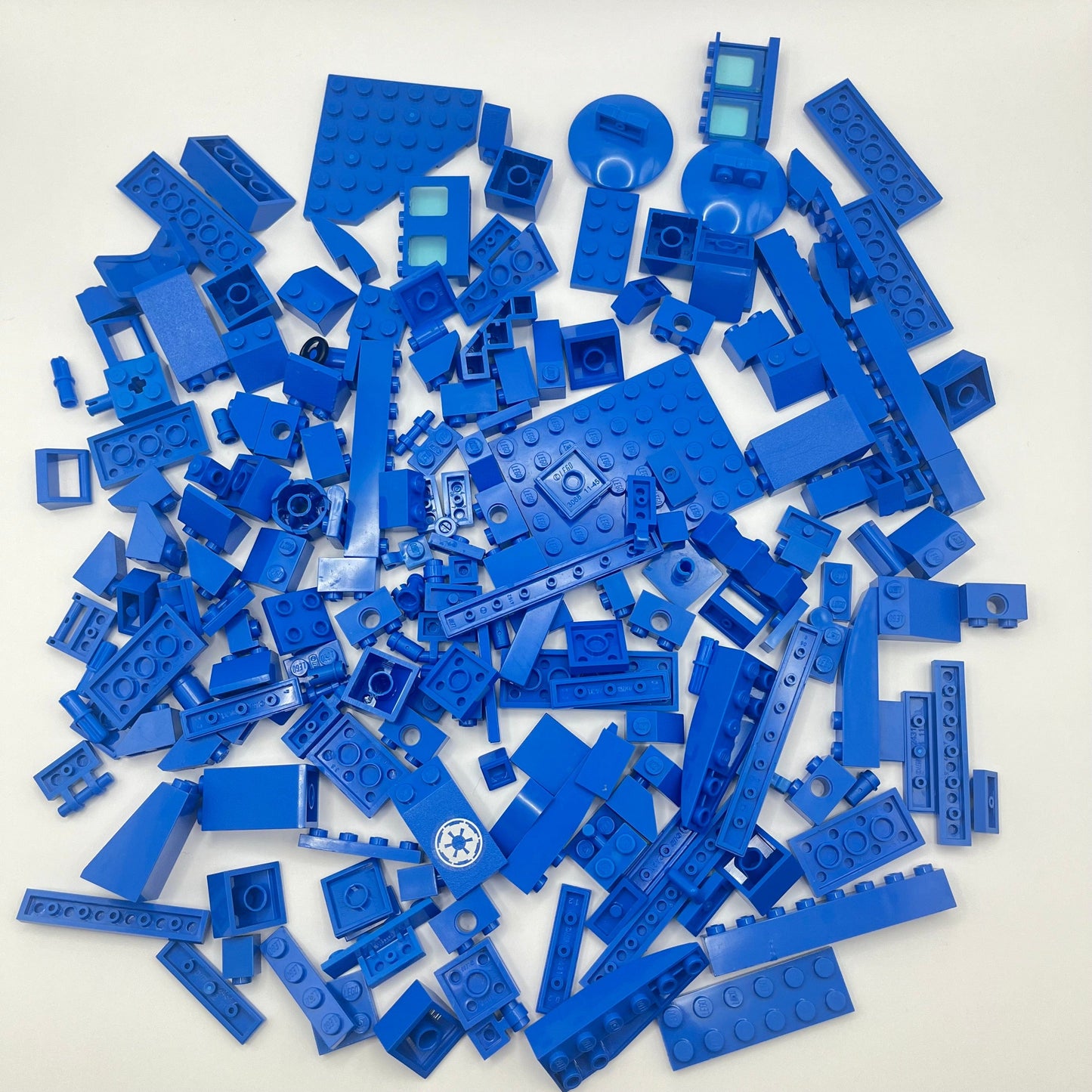 LEGO Blue, Mixed Bricks, Plates, Slopes, SNOT Mixed Bag, Approx. 175g