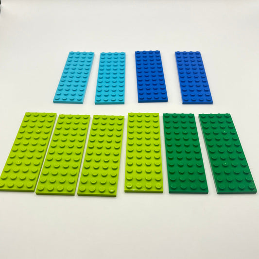 LEGO 4x12 Plates, Mixed Blue and Green, 10 Pieces, Habitat