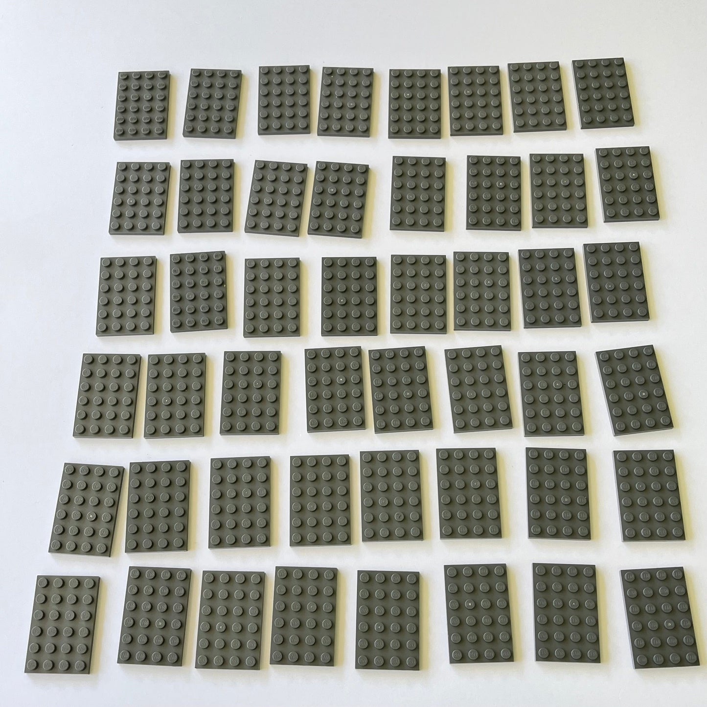 LEGO 4x6 Plates, Dark Bluish Grey, 48 Pieces