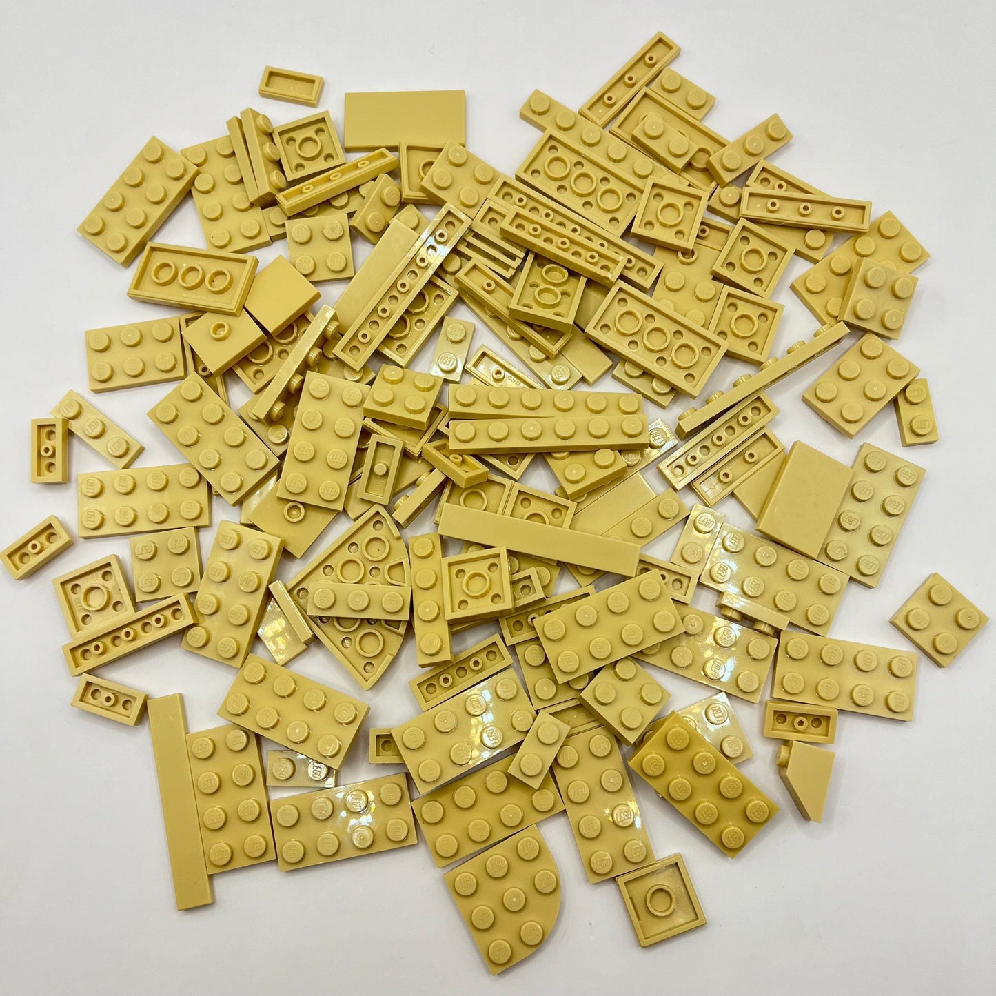 LEGO Tan, Small Plates and Tiles, Approx. 90g