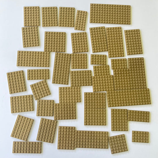 LEGO Mixed Plates, Dark Tan, 40 Pieces