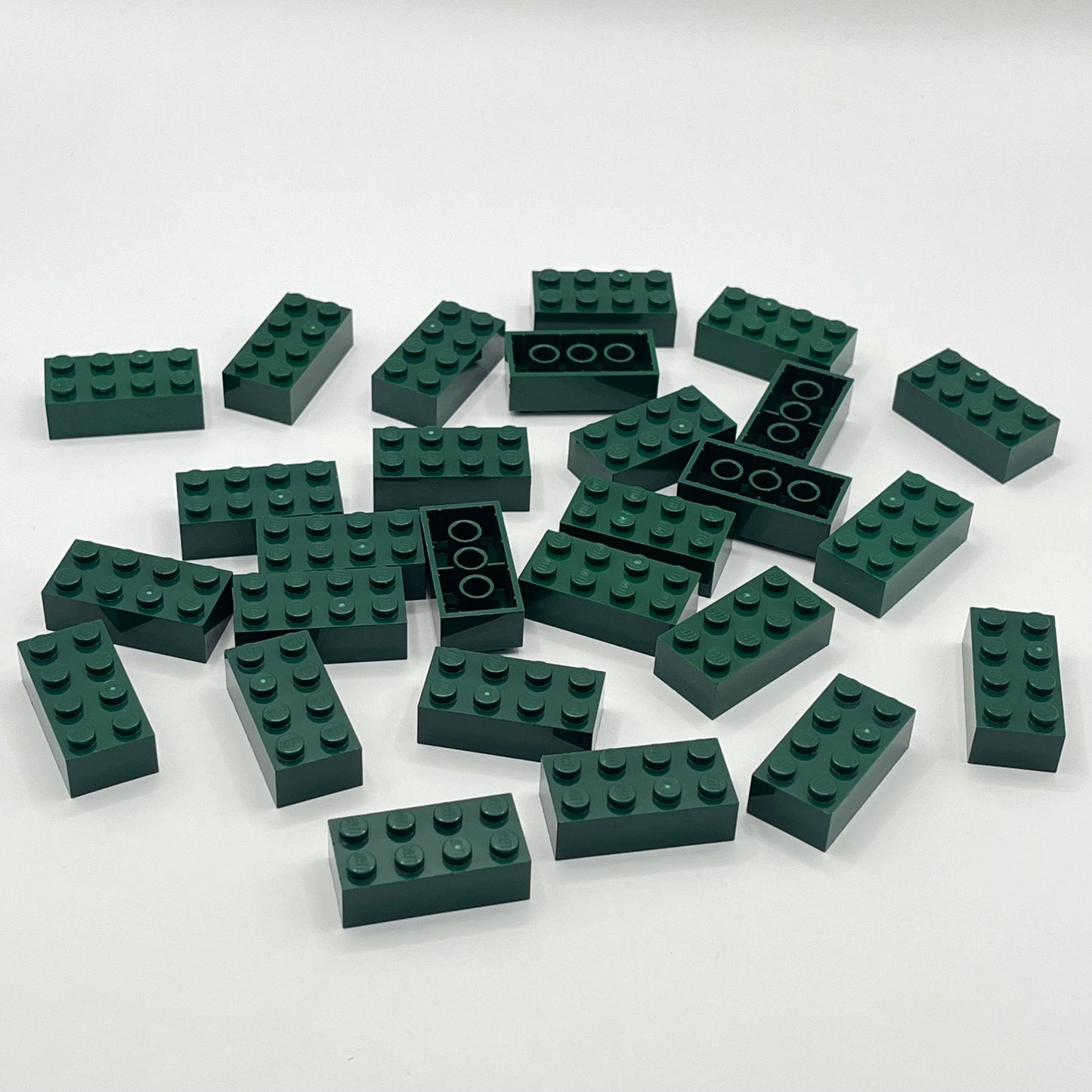 LEGO 2 x 4 Bricks, Dark Green, 27 Pieces