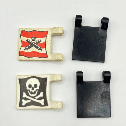 LEGO Pirate and Skull Flags, White and Black, 4 Pieces