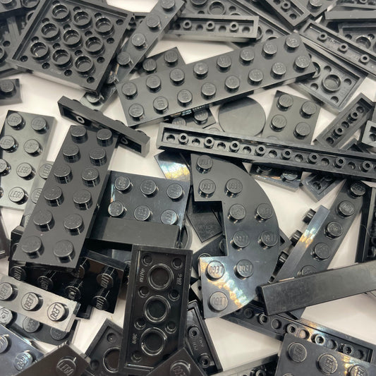 LEGO Black Mixed Plates, Approx. 170g