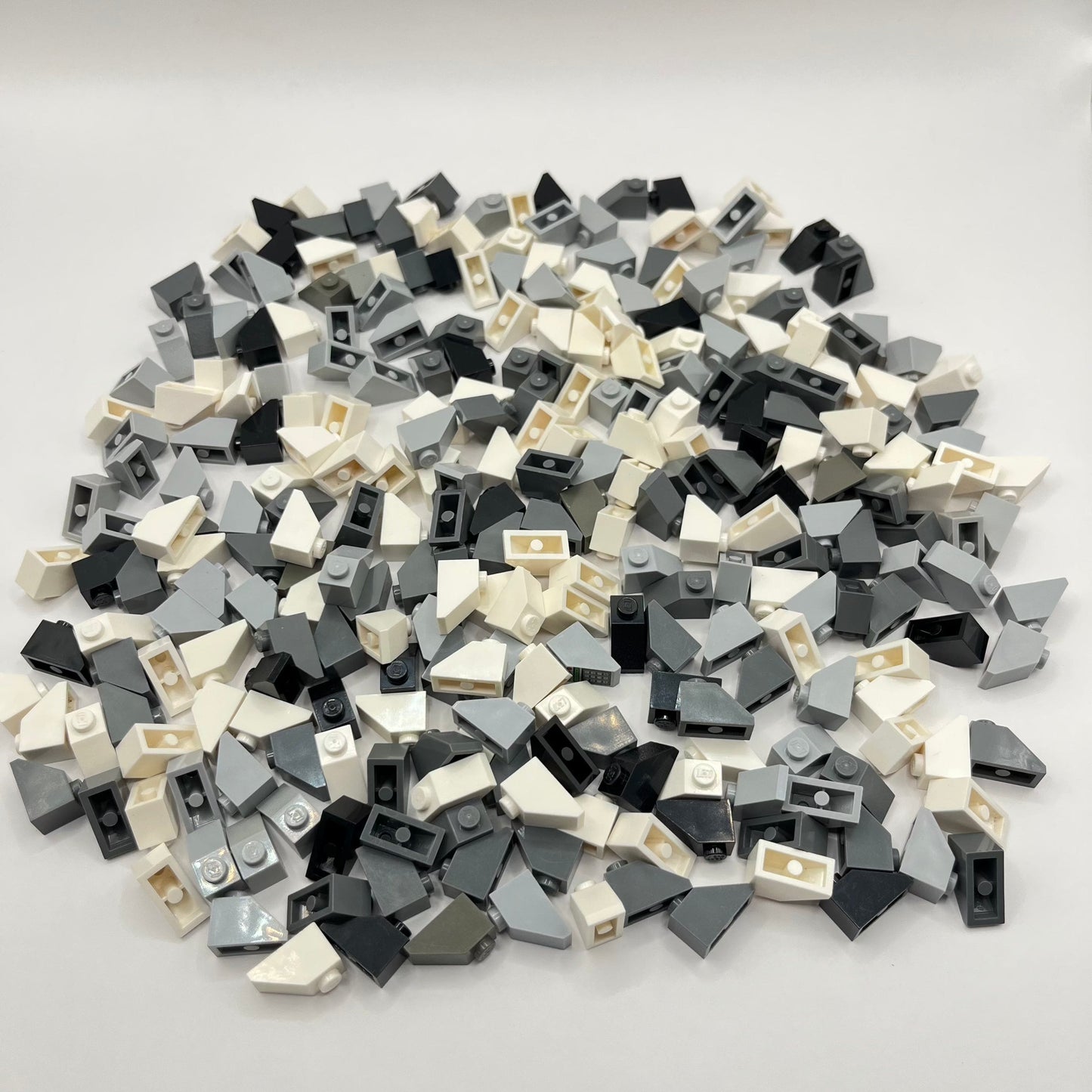 LEGO White, Grey, Black, Slope 45 2x1, Approx. 190g, Approx. 270 Pieces