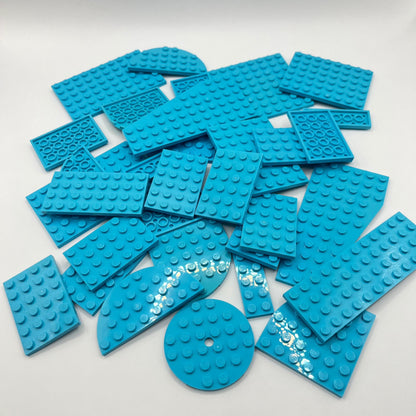 LEGO Medium Azure, Plates, Approx. 140g