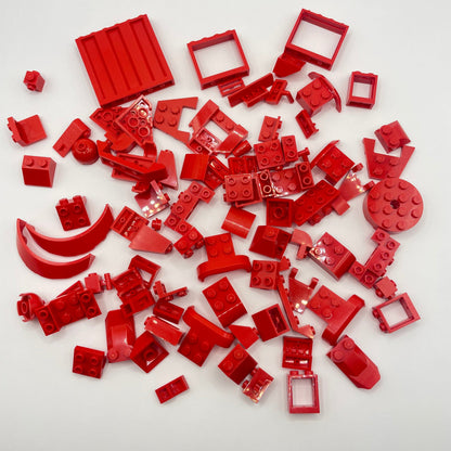 LEGO Mixed Red Building / Vehicle Parts Approx. 80g