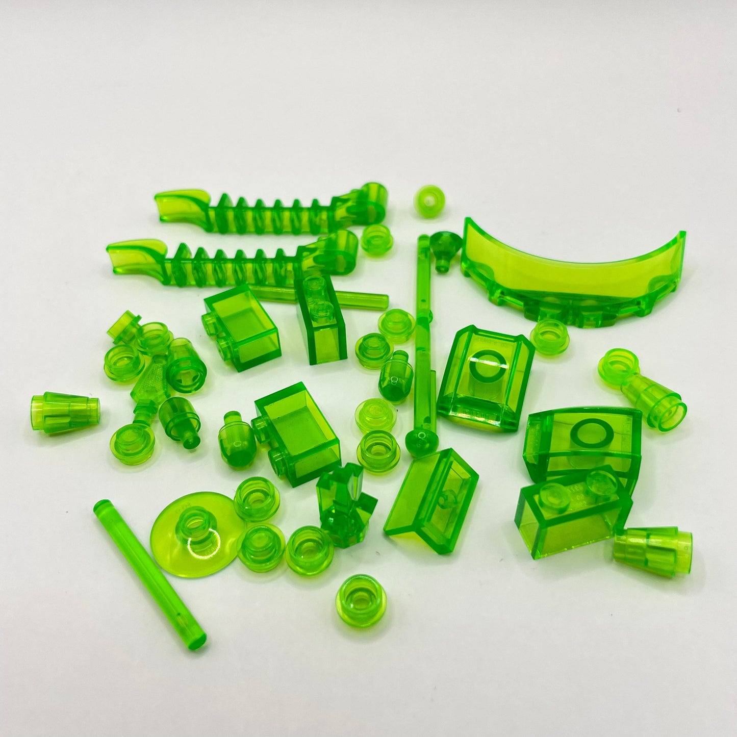 LEGO Transparent Neon Green, Mixed Pieces, 40 Pieces