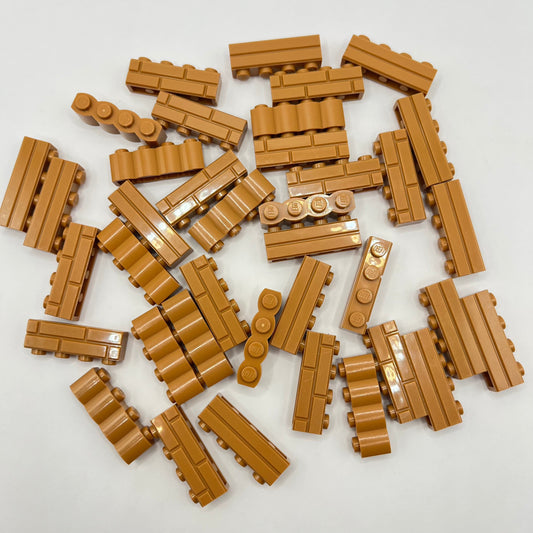 LEGO Nougat, Masonry Bricks, Log Profiles, 38 Pieces