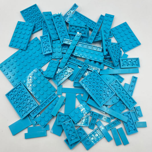 LEGO Medium Azure, Plates and Tiles, Approx. 110g