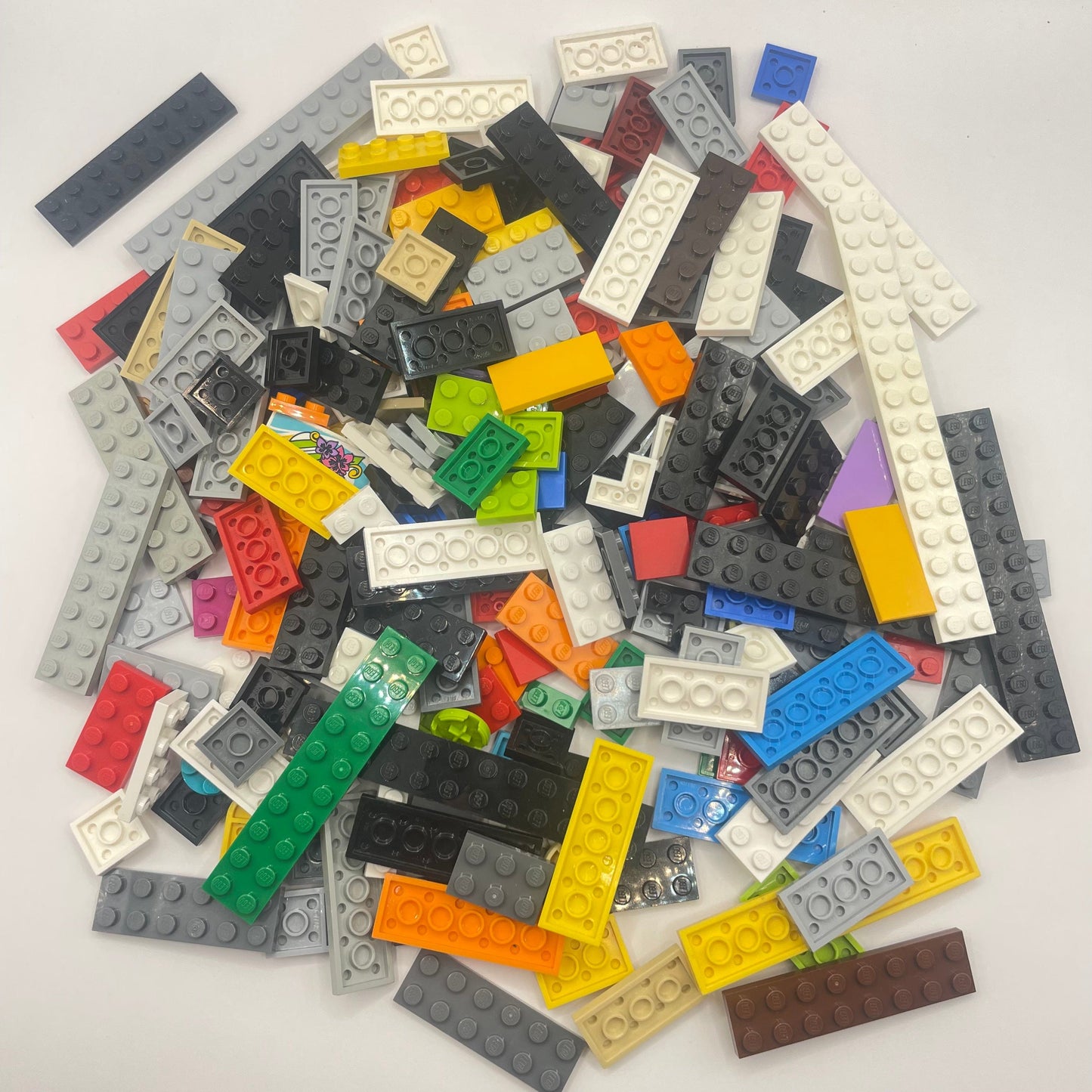 LEGO Plates, 2x Wide, Mixed Colours & Lengths, Bulk, Approx. 250g