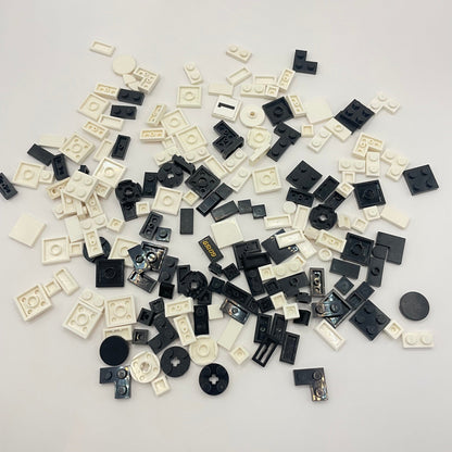 LEGO 2x Greebling, White and Black, Approx. 60g