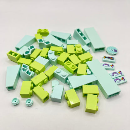 LEGO Aqua and Yellowish Green, Mixed Bricks, Approx. 40g