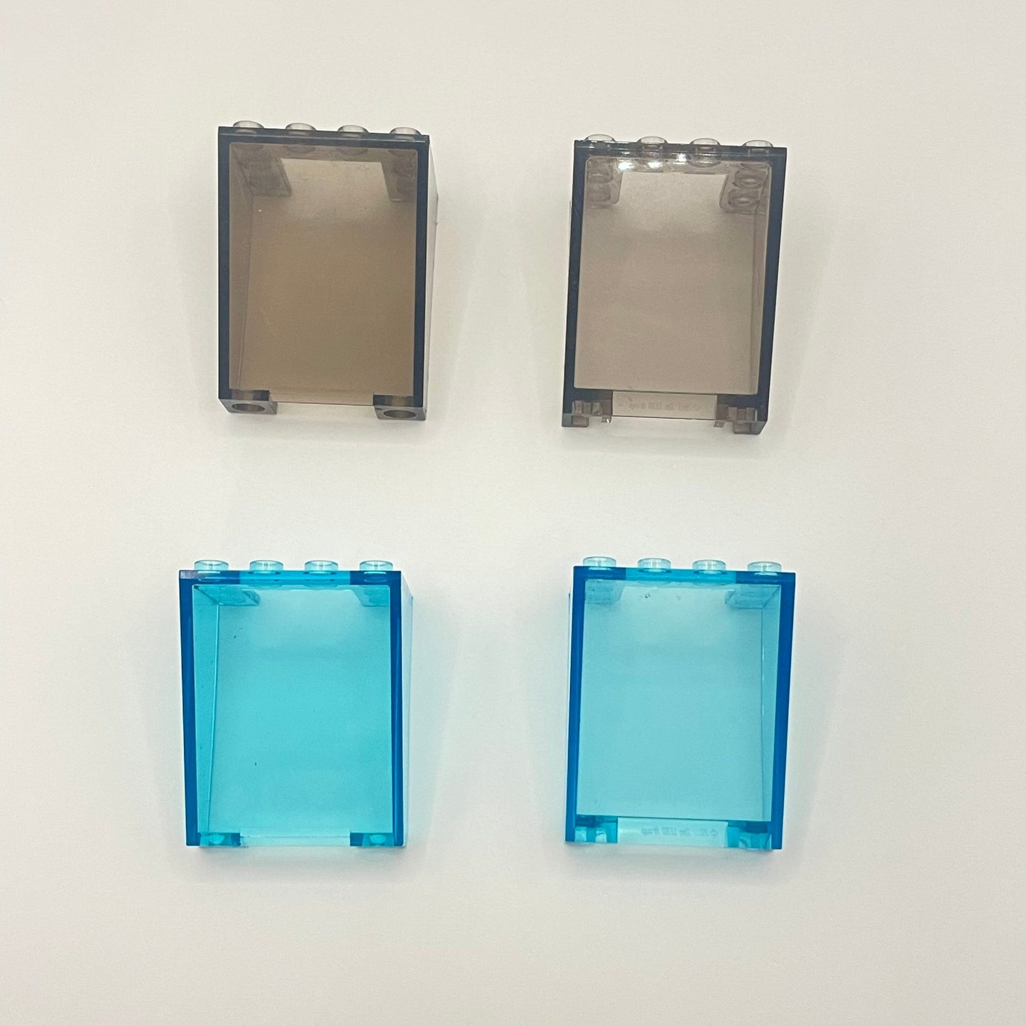 LEGO Inverted Windscreen, Transparent Brown and Blue, 4 Pieces